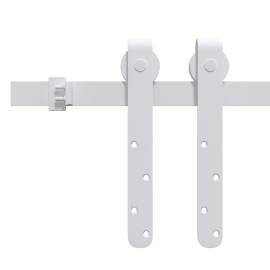 Set glisare ușă mini pentru dulap, alb, oțel carbon, 152 cm, 3 image