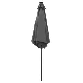 Umbrelă de soare cu led și stâlp aluminiu, antracit, 270 cm, 4 image