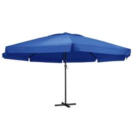Umbrelă de soare cu stâlp aluminiu, albastru azur, 600 cm