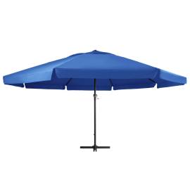 Umbrelă de soare cu stâlp aluminiu, albastru azur, 600 cm, 2 image