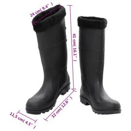 Cizme de ploaie cu șosete detașabile, negru, mărime 46, pvc, 9 image