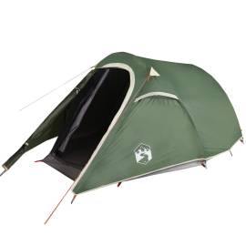 Cort de camping pentru 3 persoane, verde, impermeabil, 2 image
