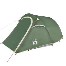 Cort de camping pentru 3 persoane, verde, impermeabil, 5 image