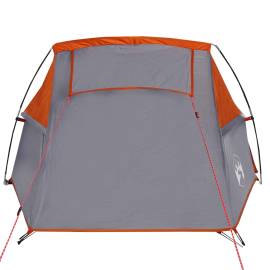 Cort de camping tunel 2 persoane, gri/portocaliu, impermeabil, 7 image