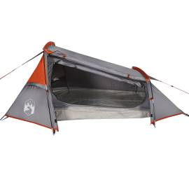 Cort de camping tunel 2 persoane, gri/portocaliu, impermeabil, 2 image