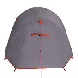 Cort de camping tunel 3 persoane, gri/portocaliu, impermeabil, 9 image