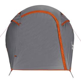 Cort de camping tunel 3 persoane, gri/portocaliu, impermeabil, 6 image