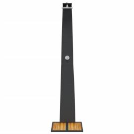 Duș de exterior, negru, 55x60x224 cm, poliratan și lemn acacia, 5 image