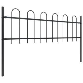 Gard de grădină cu vârf curbat, negru, 3,4 m, oțel, 2 image