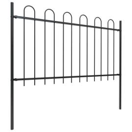 Gard de grădină cu vârf curbat, negru, 5,1 m, oțel, 2 image