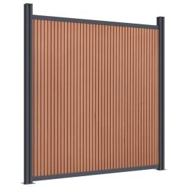 Panouri de gard, maro, 180x186 cm, wpc, 2 image