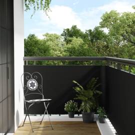 Paravan pentru balcon, negru, 600x90 cm, poliratan