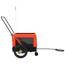 Remorcă bicicletă animale companie portocaliu/negru oxford/fier, 7 image