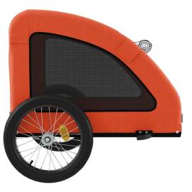 Remorcă de bicicletă animale companie, portocaliu, oxford/fier, 7 image