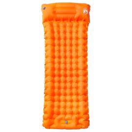 Saltea camping auto-gonflabilă cu pernă, 1 persoană, portocaliu, 2 image