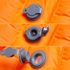 Saltea camping auto-gonflabilă cu pernă, 1 persoană, portocaliu, 4 image