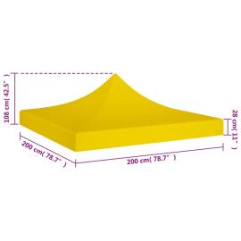 Acoperiș pentru cort de petrecere, galben, 2 x 2 m, 270 g/m², 5 image