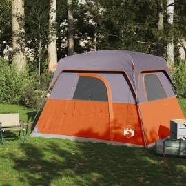 Cabină cort de camping 4 persoane gri și portocaliu impermeabil, 3 image