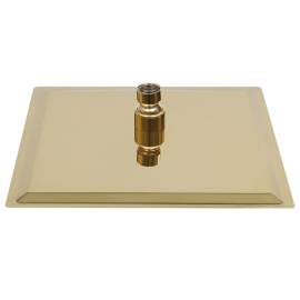 Cap de duș tip ploaie pătrat, auriu, 20x20 cm, oțel inoxidabil, 3 image