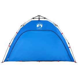 Cort camping 4 persoane albastru azur impermeabil setare rapidă, 6 image