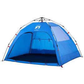 Cort camping 4 persoane albastru azur impermeabil setare rapidă, 4 image