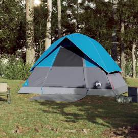 Cort de camping cupolă pentru 3 persoane, albastru, impermeabil, 3 image