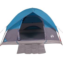 Cort de camping cupolă pentru 3 persoane, albastru, impermeabil, 7 image