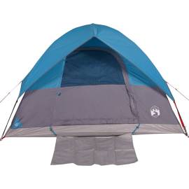 Cort de camping cupolă pentru 3 persoane, albastru, impermeabil, 8 image