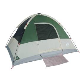 Cort de camping cupolă pentru 3 persoane, verde, impermeabil, 6 image