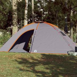 Cort de camping pentru 8 persoane, gri/portocaliu, impermeabil