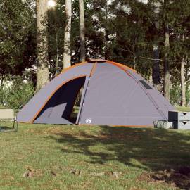 Cort de camping pentru 8 persoane, gri/portocaliu, impermeabil, 3 image