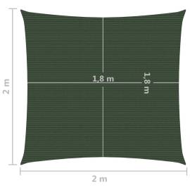Pânză parasolar, verde închis, 160 g / m², 2x2 m, hdpe, 6 image