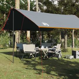 Prelată de camping gri/portocaliu, 460x305x210 cm, impermeabilă