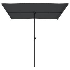 Umbrelă de soare de exterior, stâlp aluminiu, negru, 2 x 1,5 cm, 4 image