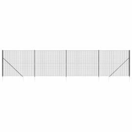 Gard plasă de sârmă cu țăruși de fixare, antracit, 2,2x10 m, 2 image