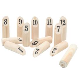 Kubb set jocuri cu numere 13 piese geantă de transport lemn masiv pin, 3 image
