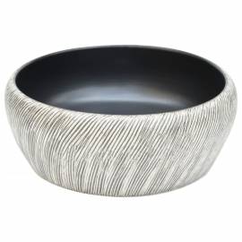 Lavoar de blat, negru și gri, rotund, Φ41x14 cm, ceramică, 3 image