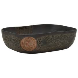 Lavoar de blat, negru, 48x37,5x13,5 cm, ceramică, dreptunghi, 2 image