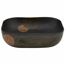 Lavoar de blat, negru, 48x37,5x13,5 cm, ceramică, dreptunghi, 4 image
