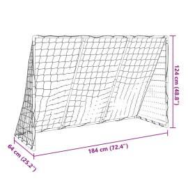 Poartă de fotbal pentru copii cu mingi 2-în-1 alb 184x64x124 cm, 11 image