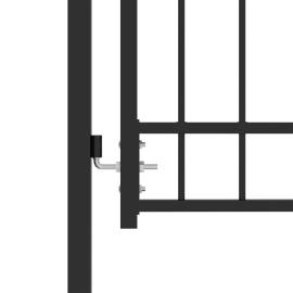 Poartă de gard cu țepușe, negru, 100x100 cm, oțel, 3 image