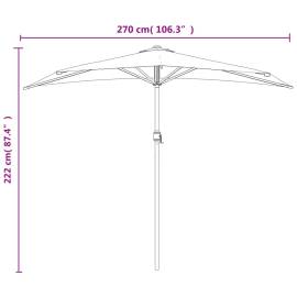 Umbrelă de soare de balcon, tijă aluminiu, antracit, 270x144 cm, 9 image
