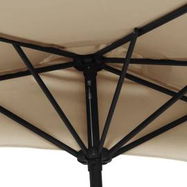 Umbrelă de soare de balcon, tijă aluminiu, gri taupe 300x155 cm, 6 image
