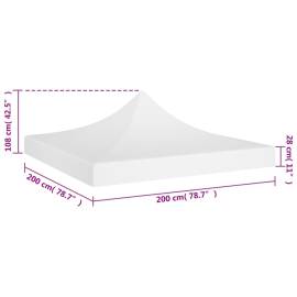 Acoperiș pentru cort de petrecere, alb, 2 x 2 m, 270 g/m², 5 image