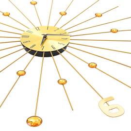 Ceas de perete, auriu, 70 cm, metal, 4 image