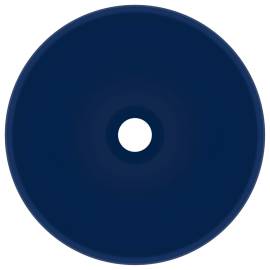 Chiuvetă baie lux albastru închis mat 32,5x14cm ceramică rotund, 3 image