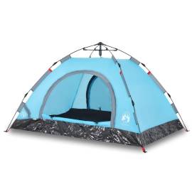 Cort de camping pentru 3 persoane, setare rapidă, albastru, 2 image