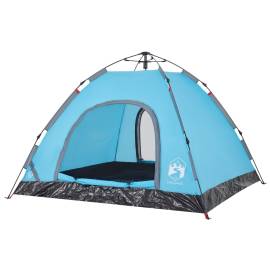 Cort de camping pentru 3 persoane, setare rapidă, albastru, 5 image