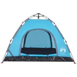 Cort de camping pentru 3 persoane, setare rapidă, albastru, 6 image