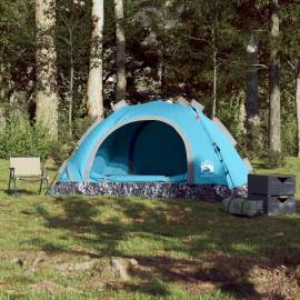 Cort de camping pentru 3 persoane, setare rapidă, albastru, 3 image